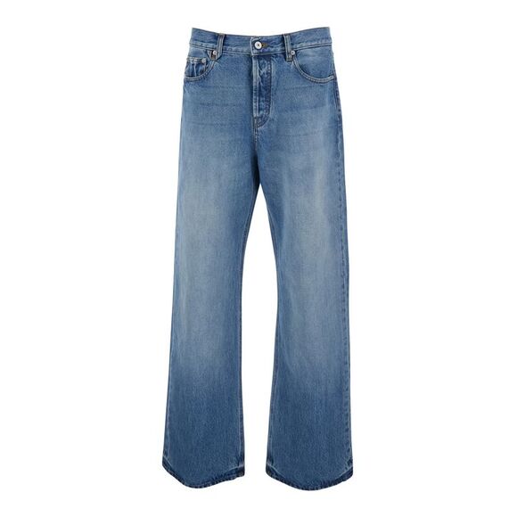 Jacquemus Men Blue Jeans 'Le De-Nimes Droit' With Five Pockets In Cotton For Men
